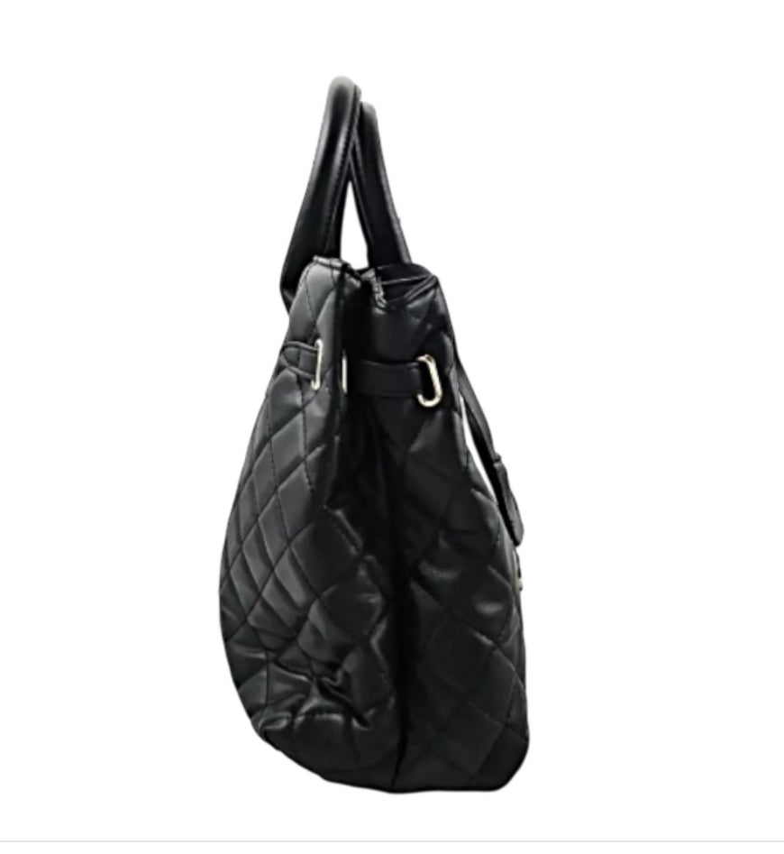 Badgley Mischka Diamond Quilted Tote In Black