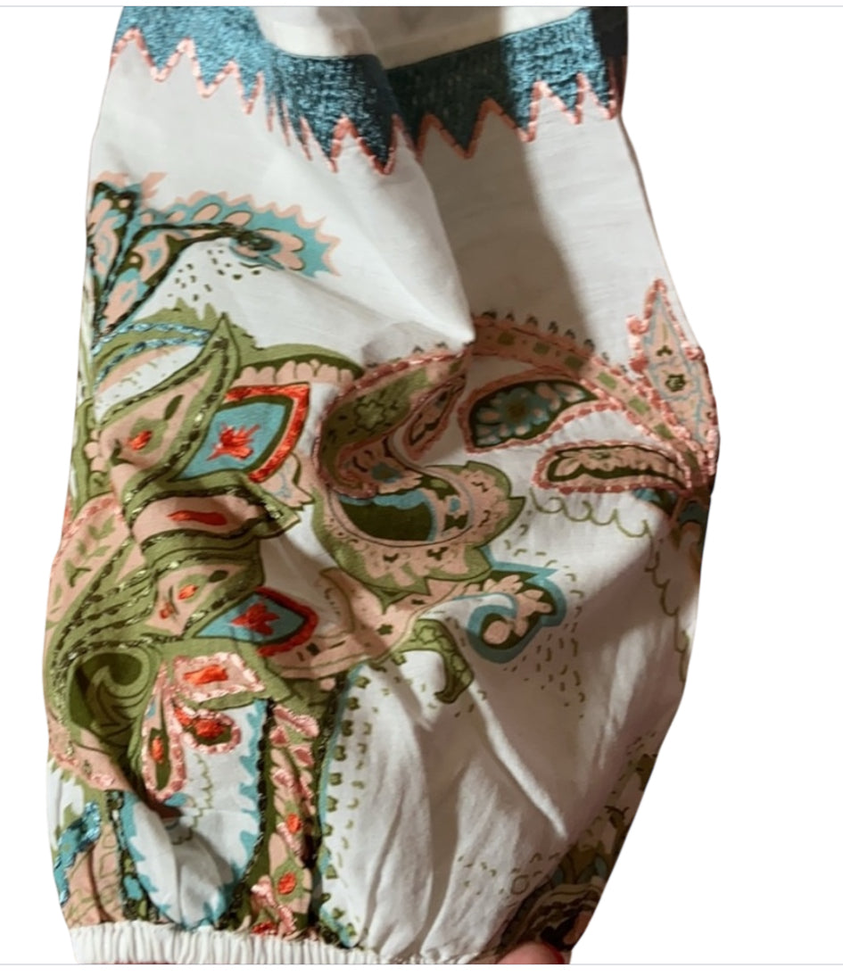 Chico’s Boho Embroidered Peasant Top (2P)