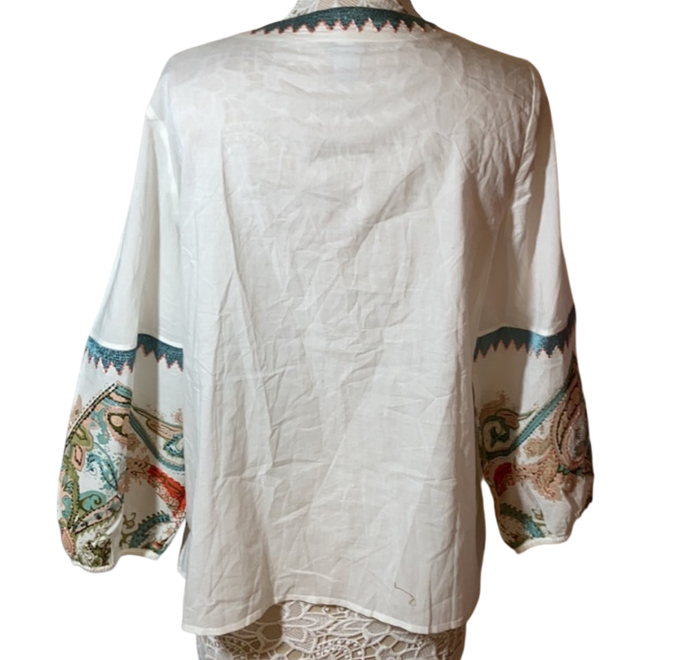 Chico’s Boho Embroidered Peasant Top (2P)