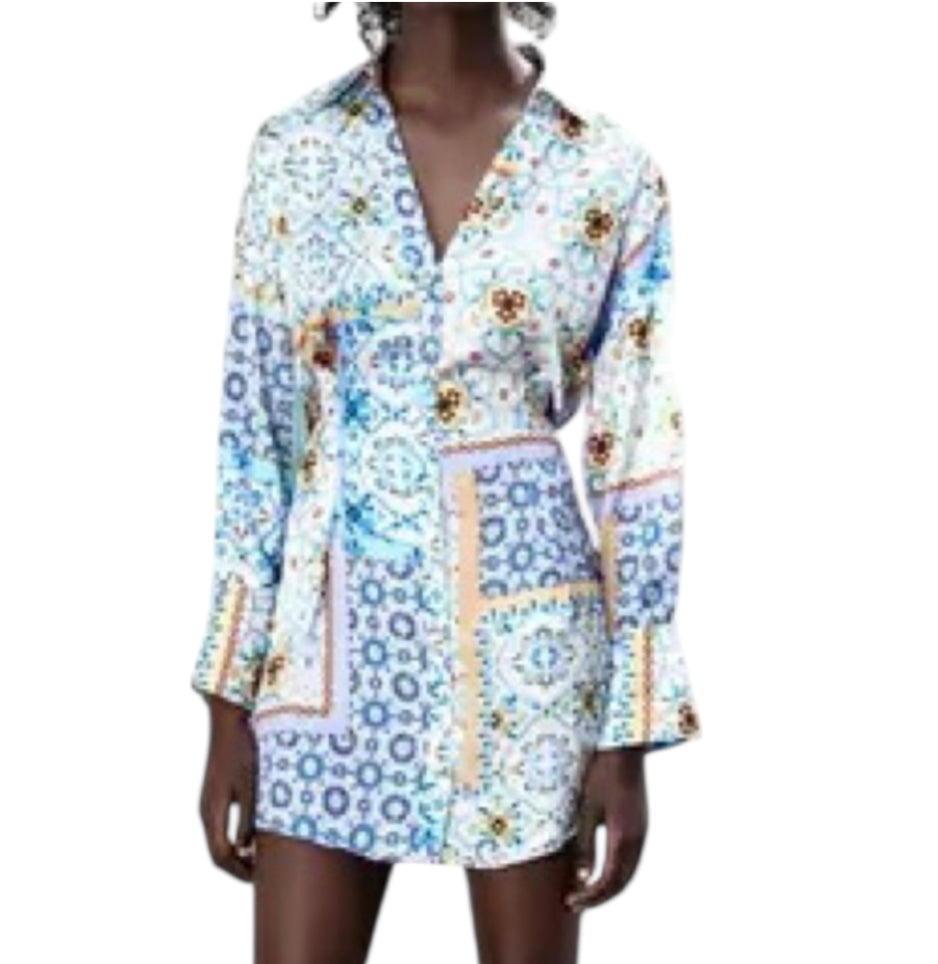 Zara Patchwork Mini Dress (Small)