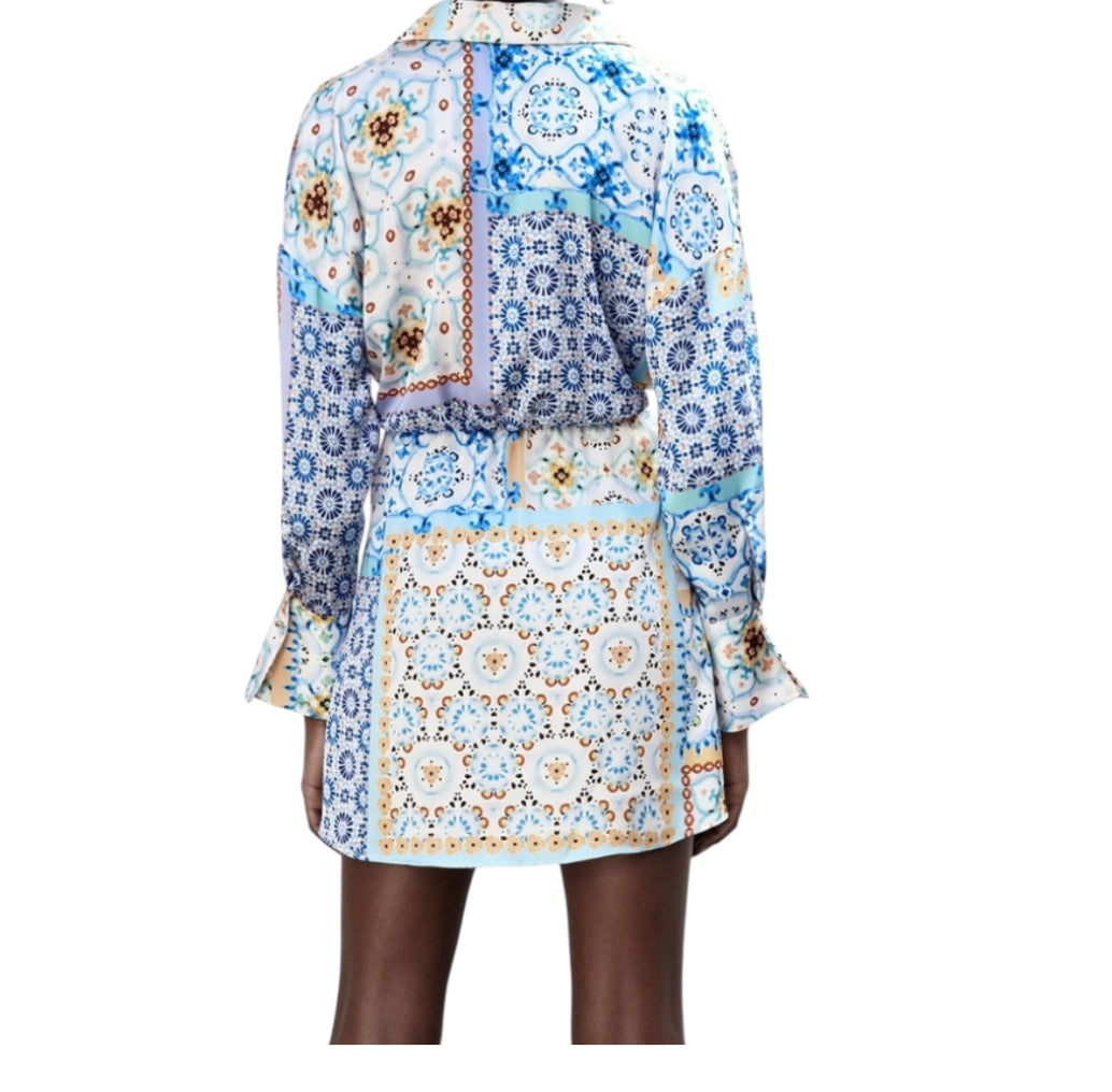 Zara Patchwork Mini Dress (Small)