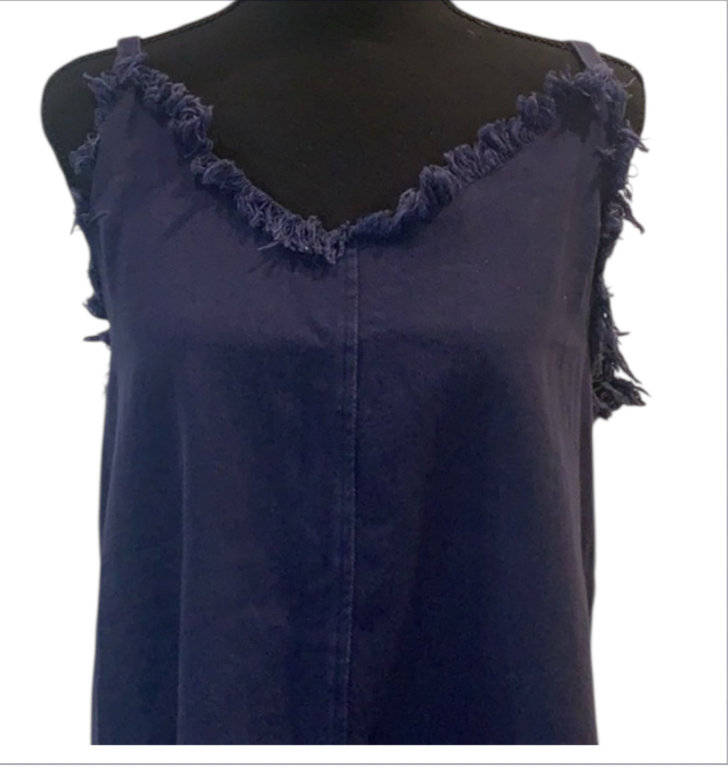 Sadie & Sage Woven Navy Dress (Small)