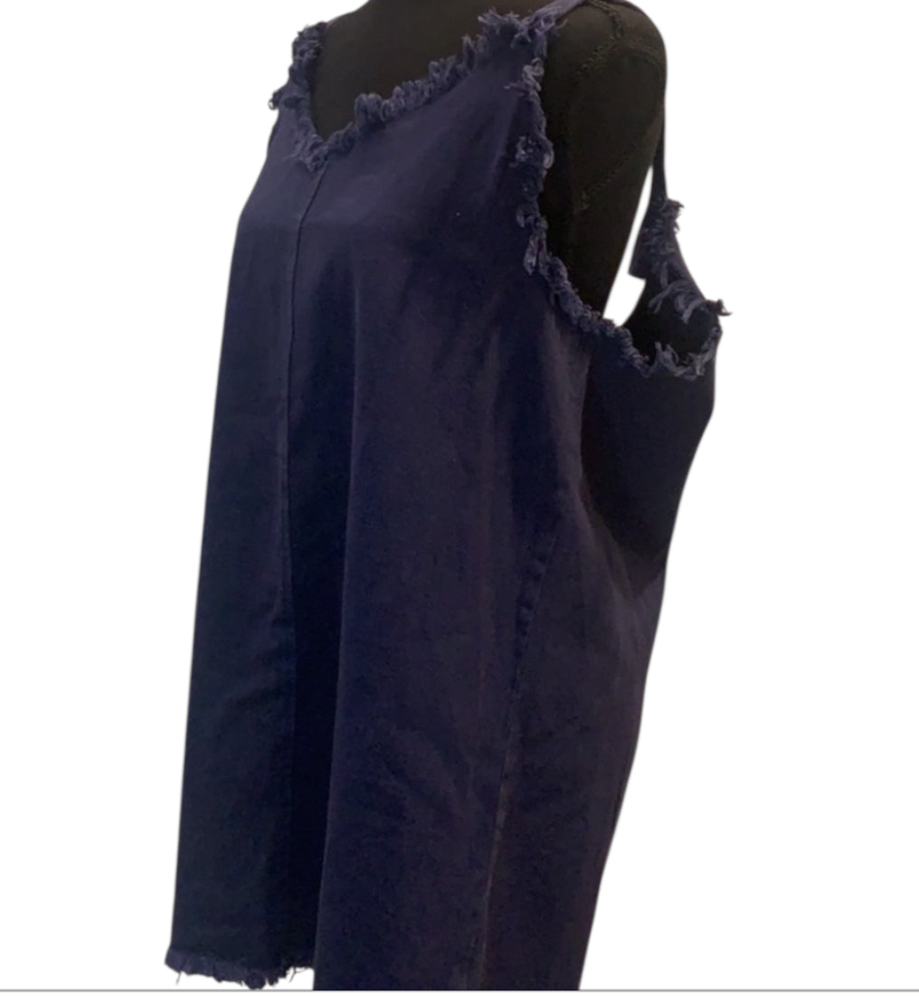 Sadie & Sage Woven Navy Dress (Small)