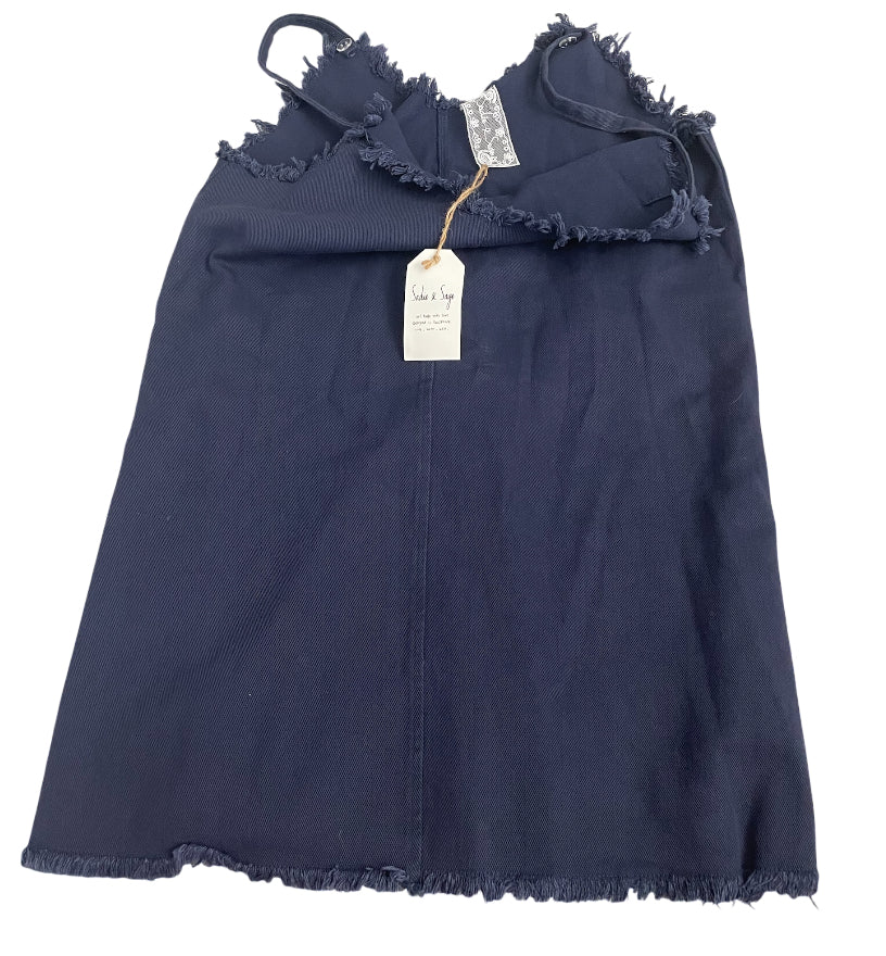 Sadie & Sage Woven Navy Dress (Small)