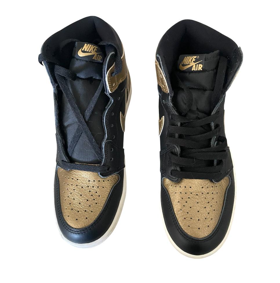 Nike Air Jordan 1 Retro High OG in the "Black Metallic Gold" colorway Sneakers (8M 9.5W)