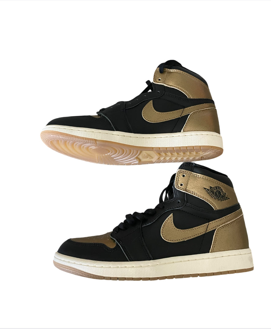 Nike Air Jordan 1 Retro High OG in the "Black Metallic Gold" colorway Sneakers (8M 9.5W)