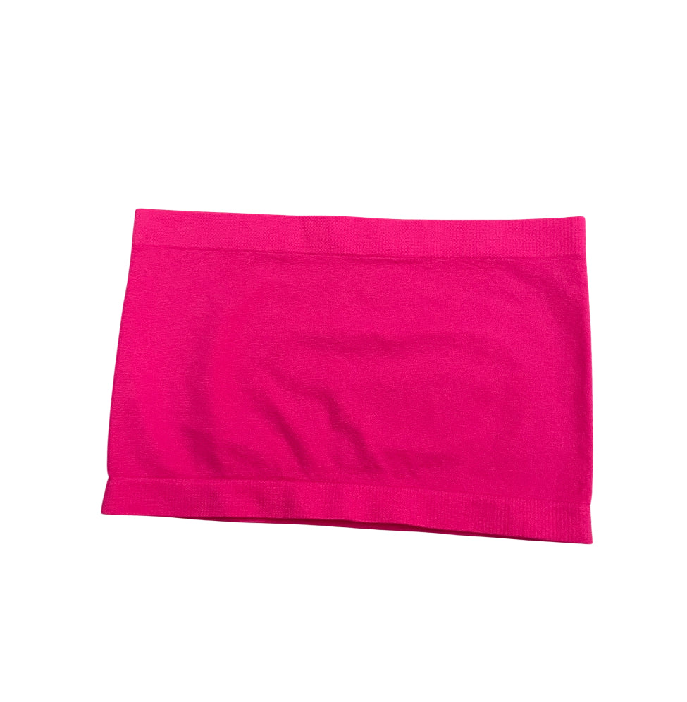 Zenana Seamless Strapless 7" Pink Bandeau Tube Top w/No Pad