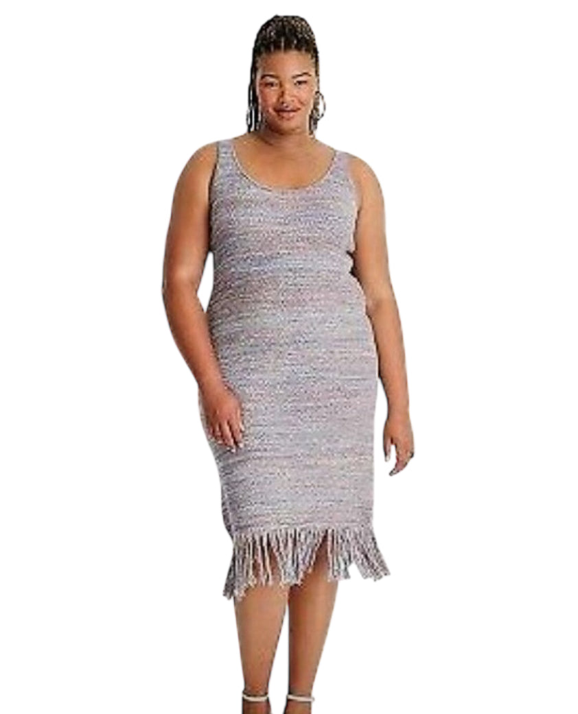Future Collective Crochet Fringe Dress (1x)