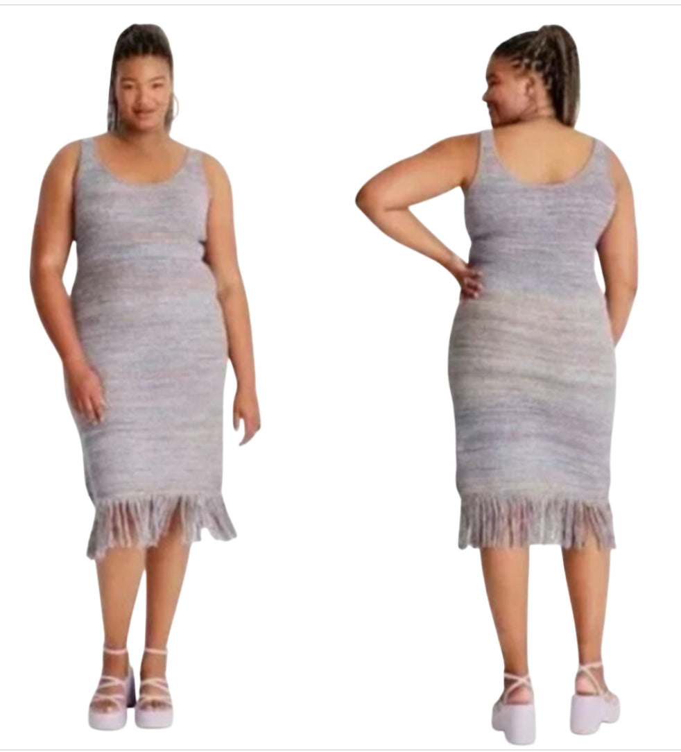 Future Collective Crochet Fringe Dress (1x)