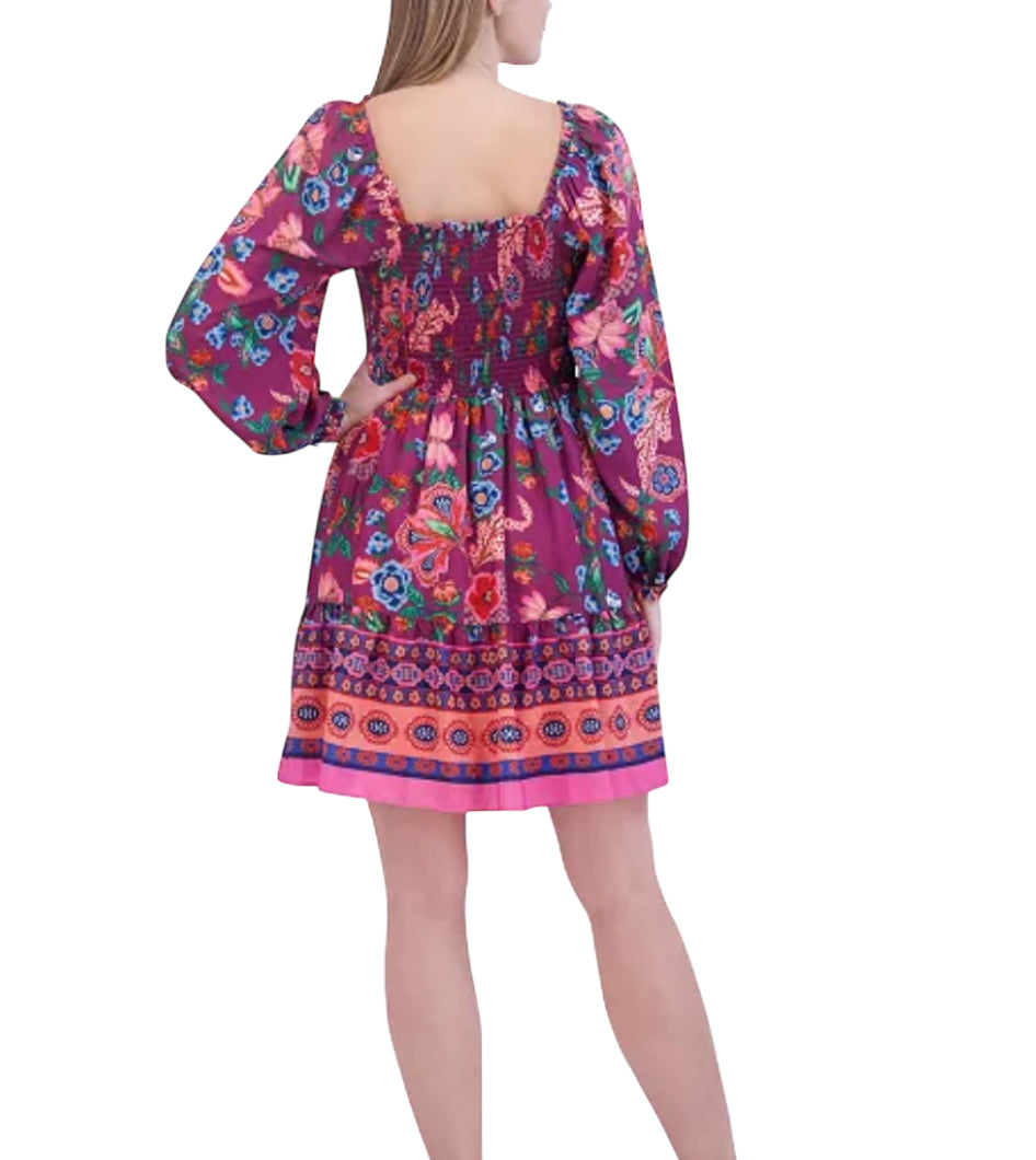 Eliza J Blouson-Sleeve Flounce-Hem Dress (12)