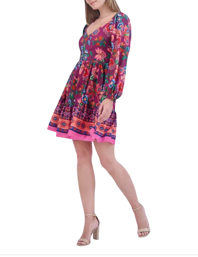 Eliza J Blouson-Sleeve Flounce-Hem Dress (12)