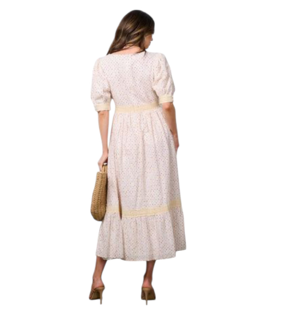 Just Me Miranda Modest Midi in Polk a Dot Red (Large)