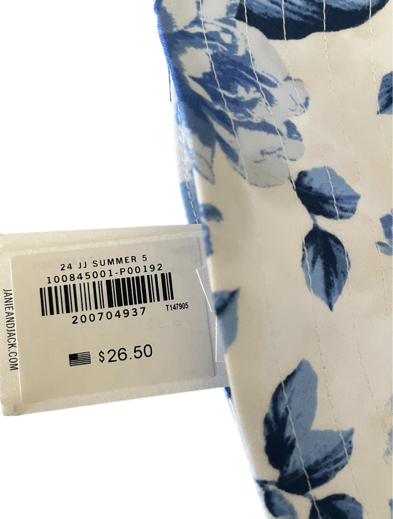 Janie and Jack Blue + White Floral Bucket Hat (24 months)