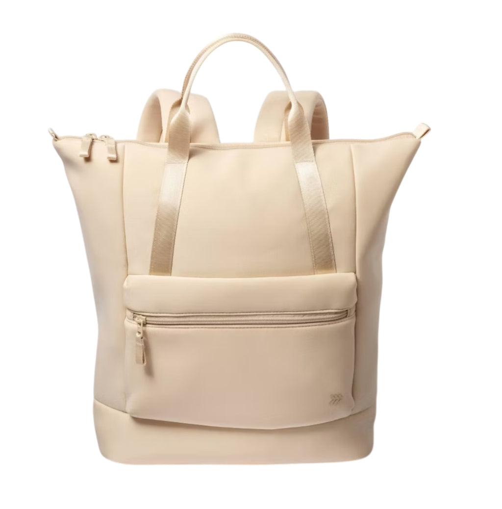 All in Motion Faux Neoprene Tote Backpack in Cream