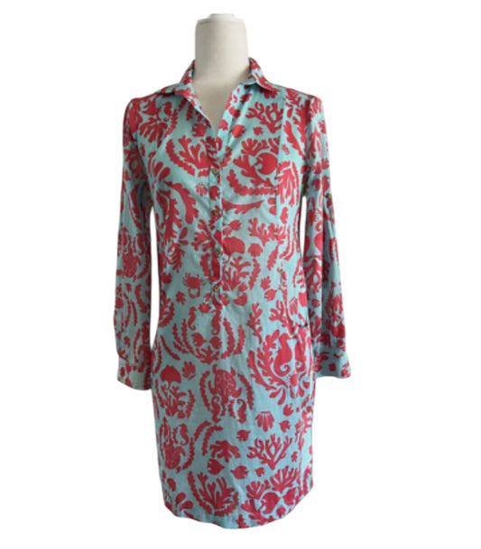Lilly Pulitzer Shirt Dress Seahorse Coral (Small)