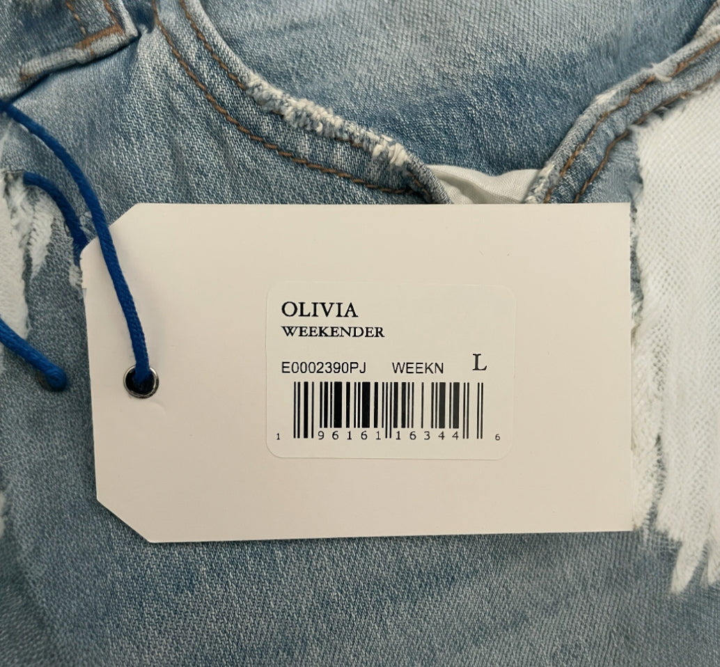 Eunina Olivia Ultra High Rise Mom Denim Shorts (large)
