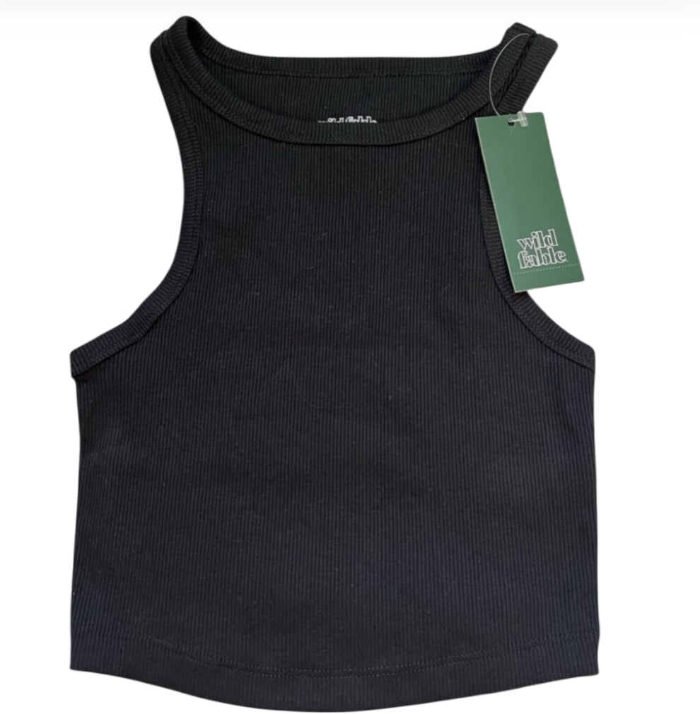 Wild Fable Black Knitted Tank Top (XX-Large)