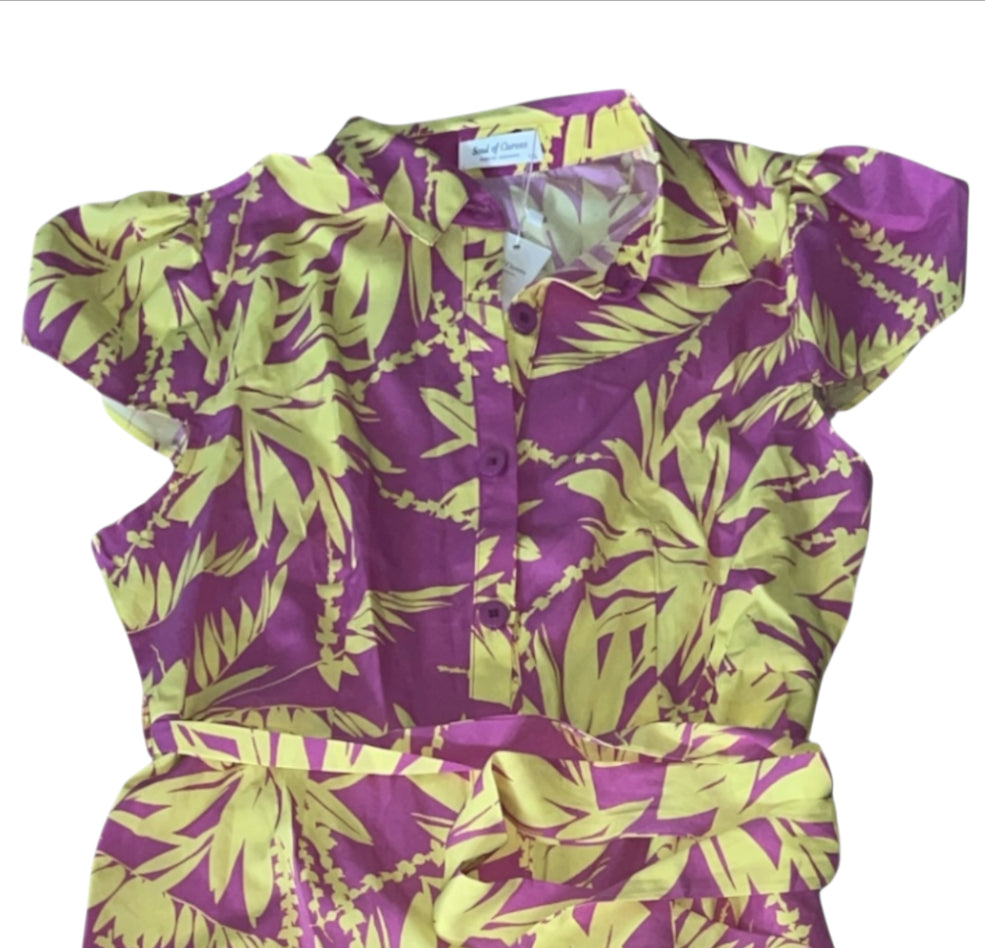 Soul of Curves Tropical Print Jumpsuit