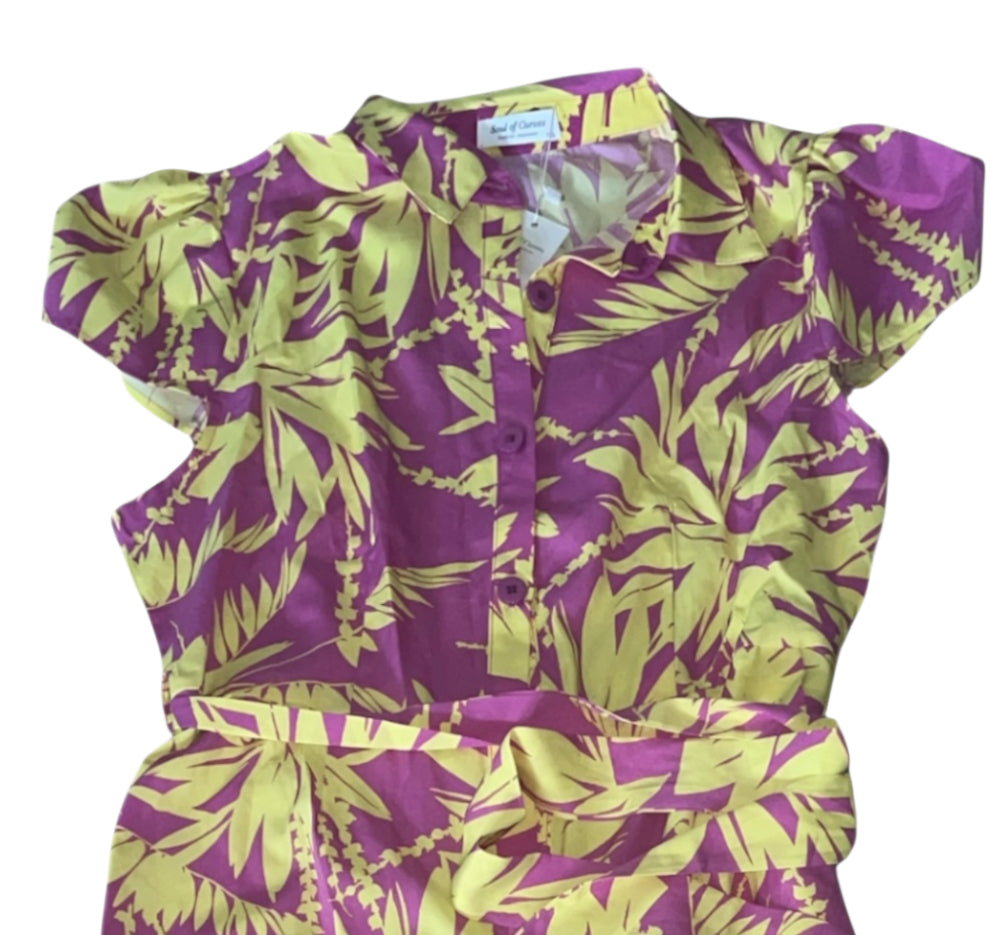 Soul of Curves Tropical Print Jumpsuit