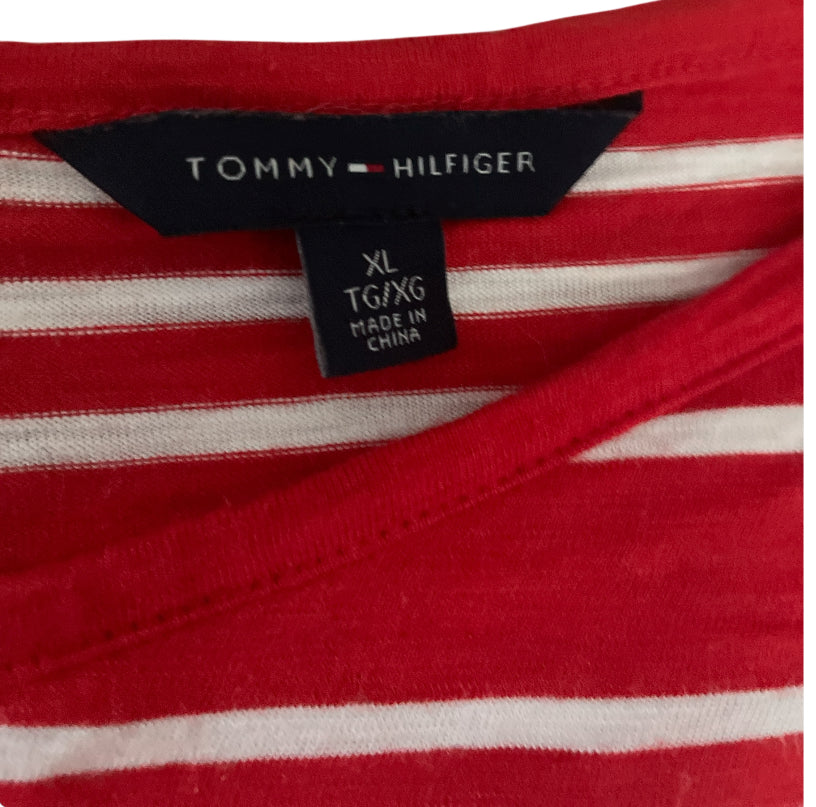 Tommy Hilfiger Red and White Tanks Dress (X-Large)