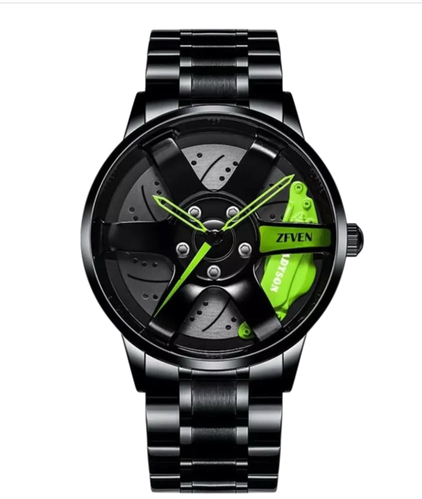 ZFVEN Men's Hollow Stereoscopic Car Wheel Watch