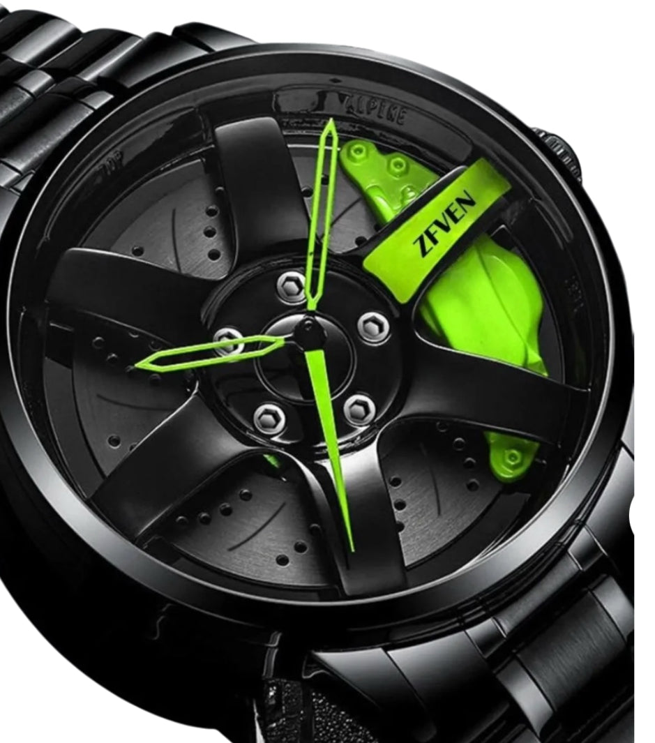 ZFVEN Men's Hollow Stereoscopic Car Wheel Watch