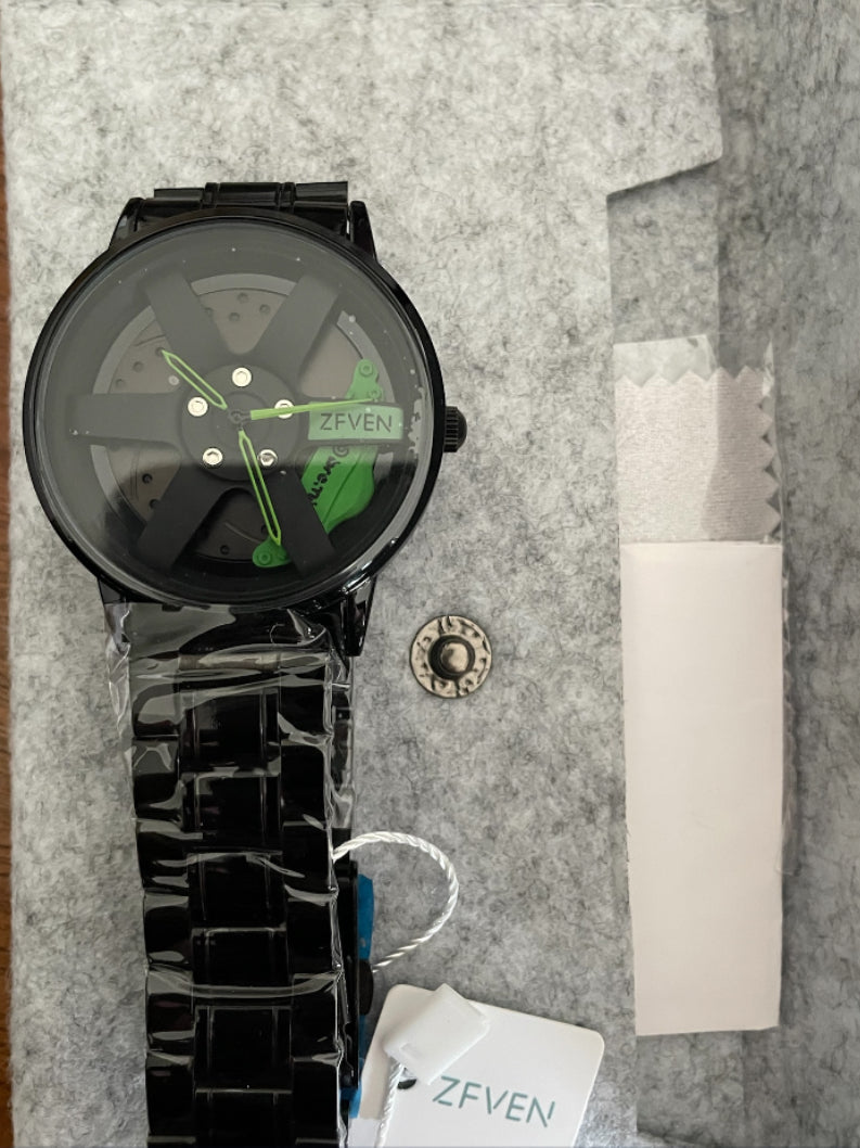 ZFVEN Men's Hollow Stereoscopic Car Wheel Watch