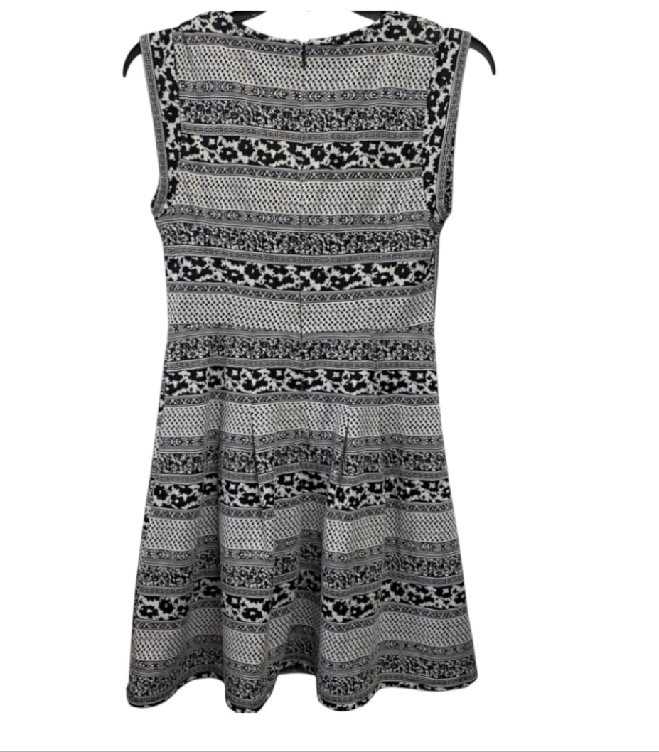 Anthropologie Plenty By Tracy Reese Fit Flare Dress Black White (X-Small)