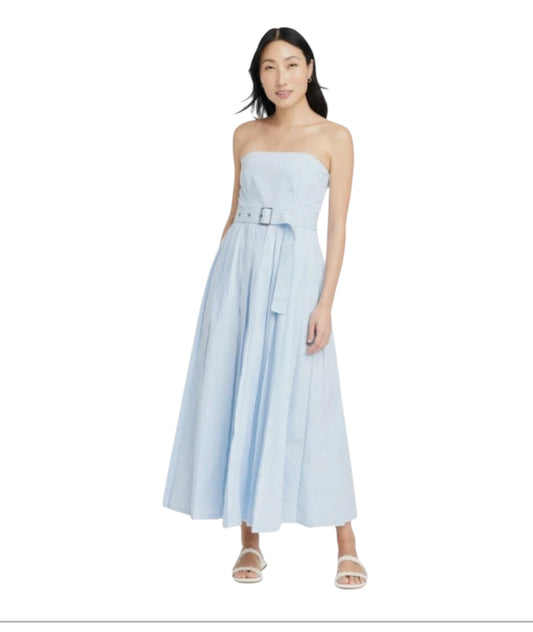 A New Day Midi Bandeau Dress Belted Removable Straps