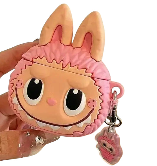 The Monster Series Labubu Pink Character AirPods Case