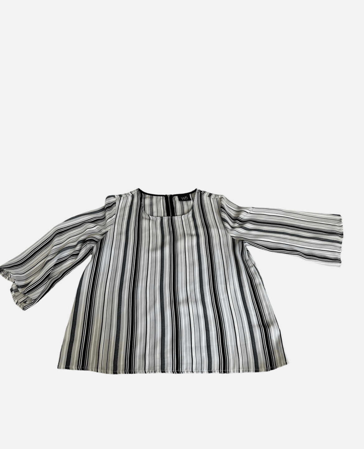 W5 Chiffon Striped Long Sleeve Lightweight Blouse (Large)