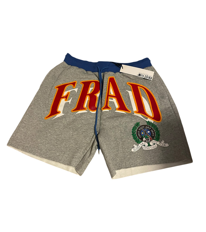 First Row Art Dept. Pen & Brush Flock Emb. Shorts.(X-Large)