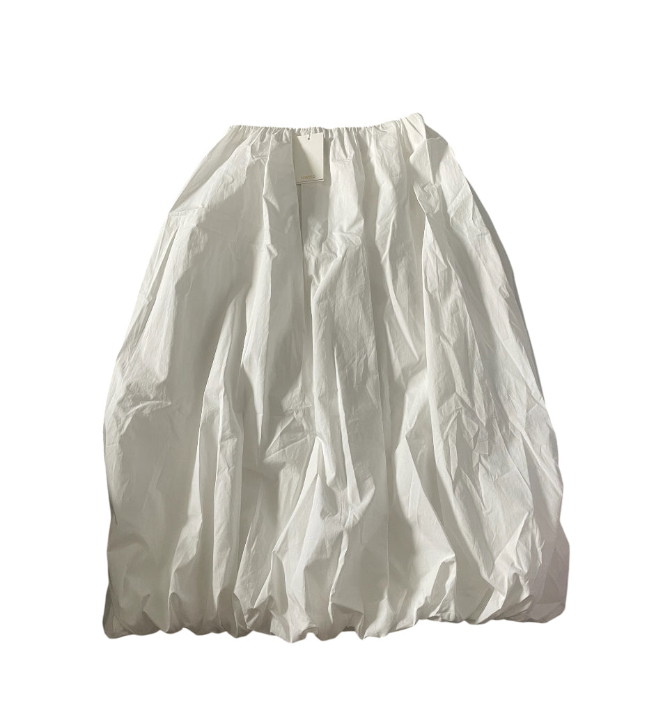Lovelo White Taffeta Bubble Hem Mini Skirt (Medium)
