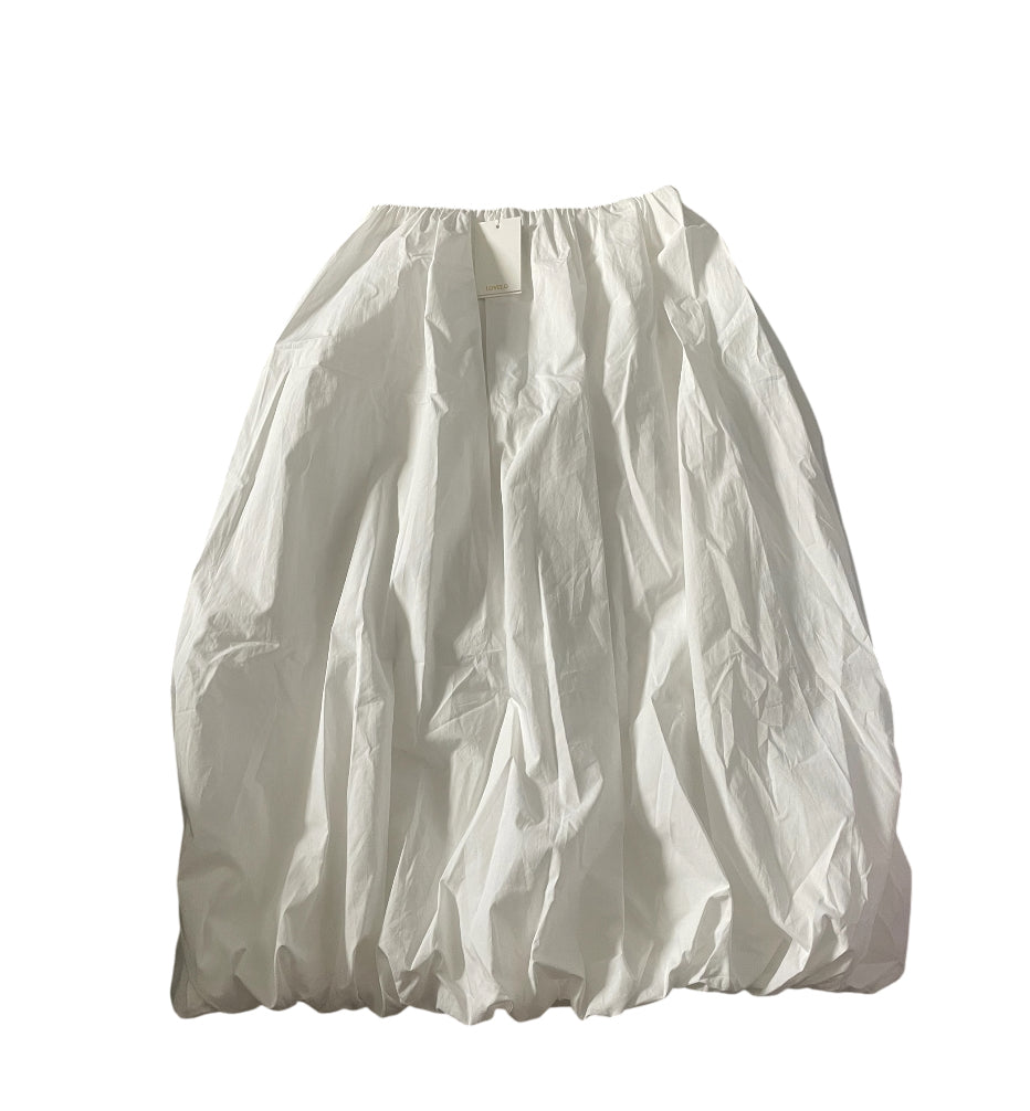 Lovelo White Taffeta Bubble Hem Mini Skirt (Medium)