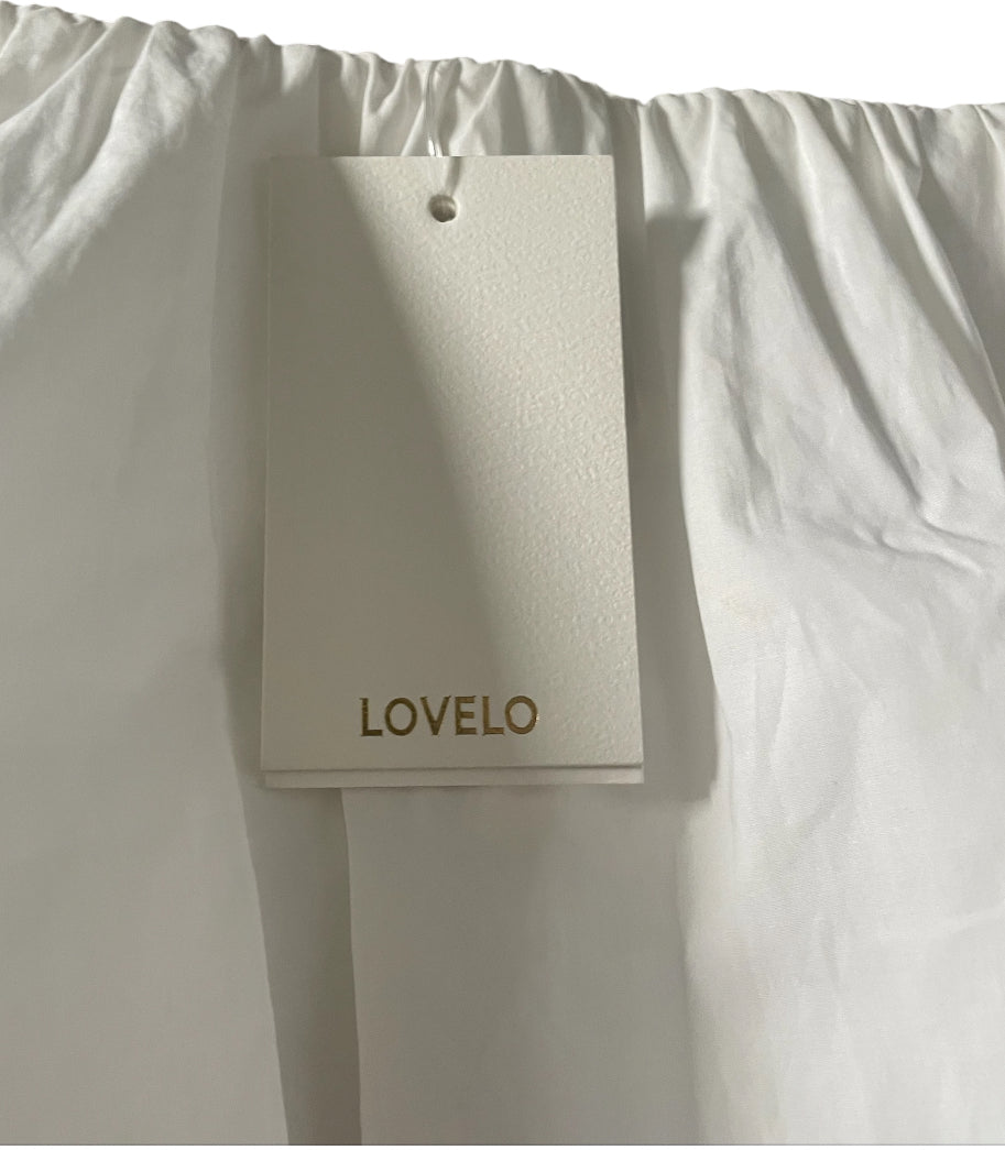 Lovelo White Taffeta Bubble Hem Mini Skirt (Medium)