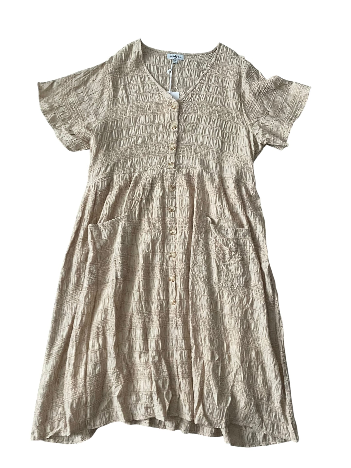 Polagram Tirered Crinkle Midi Dress (1x)