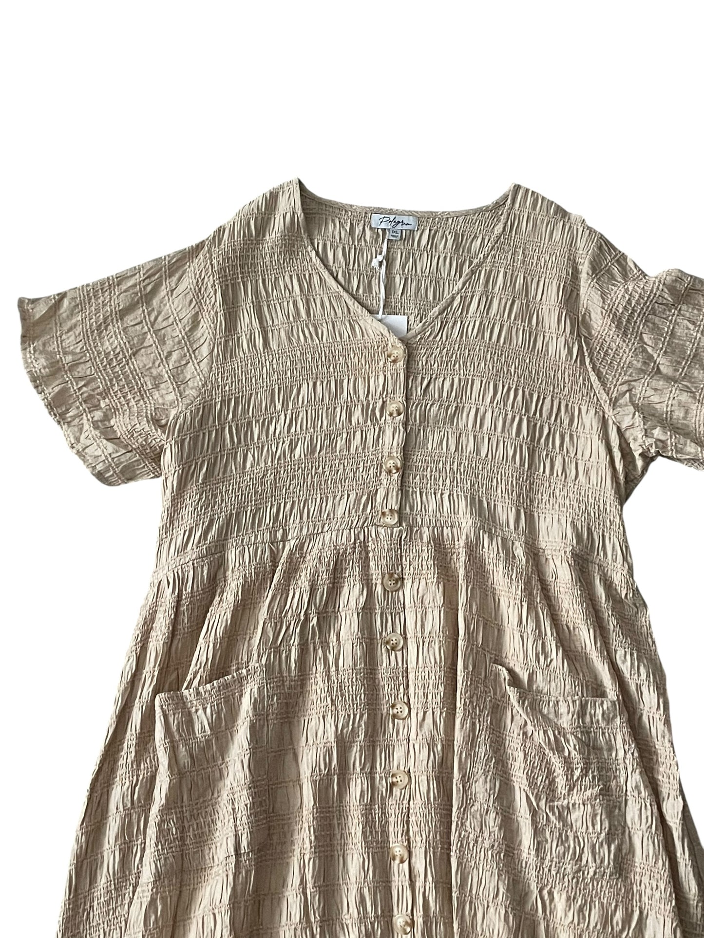 Polagram Tirered Crinkle Midi Dress (1x)