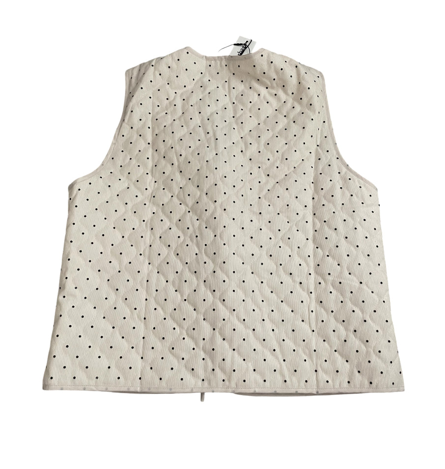 Pretty Garbage cream-colored quilted vest with a polka dot pattern (Large)