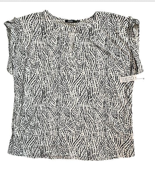 Cure Monochrome Black & White Patterned Blouse (1xl)