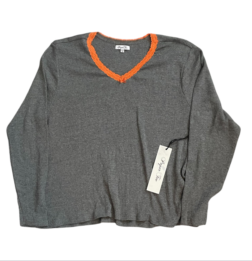 Paper Tee Gray Thermal V Neck Tee (1x)