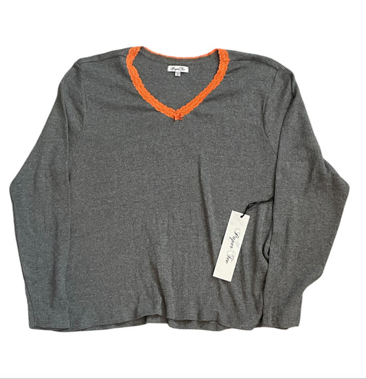 Paper Tee Gray Thermal V Neck Tee (1x)