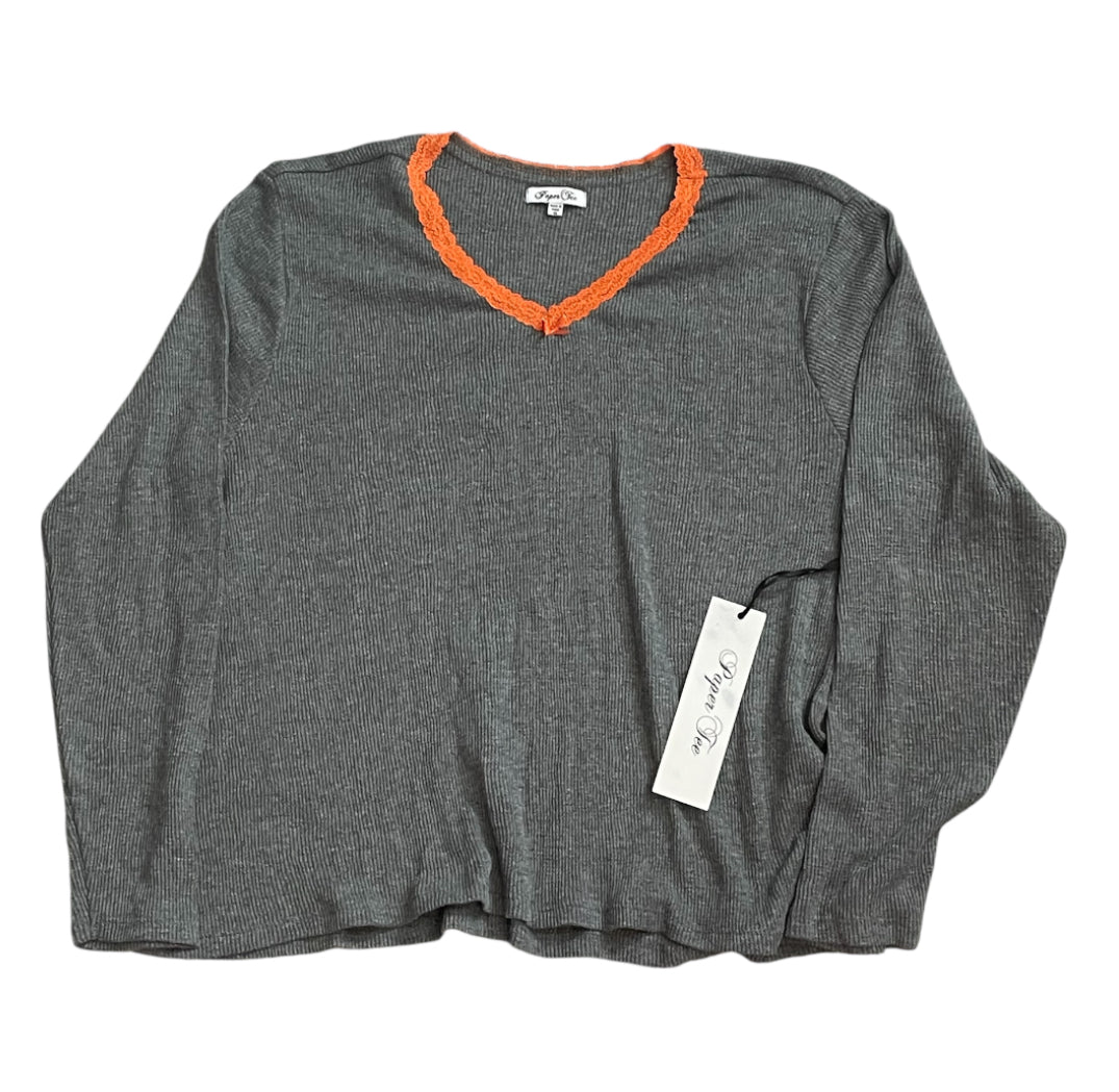 Paper Tee Gray Thermal V Neck Tee (1x)