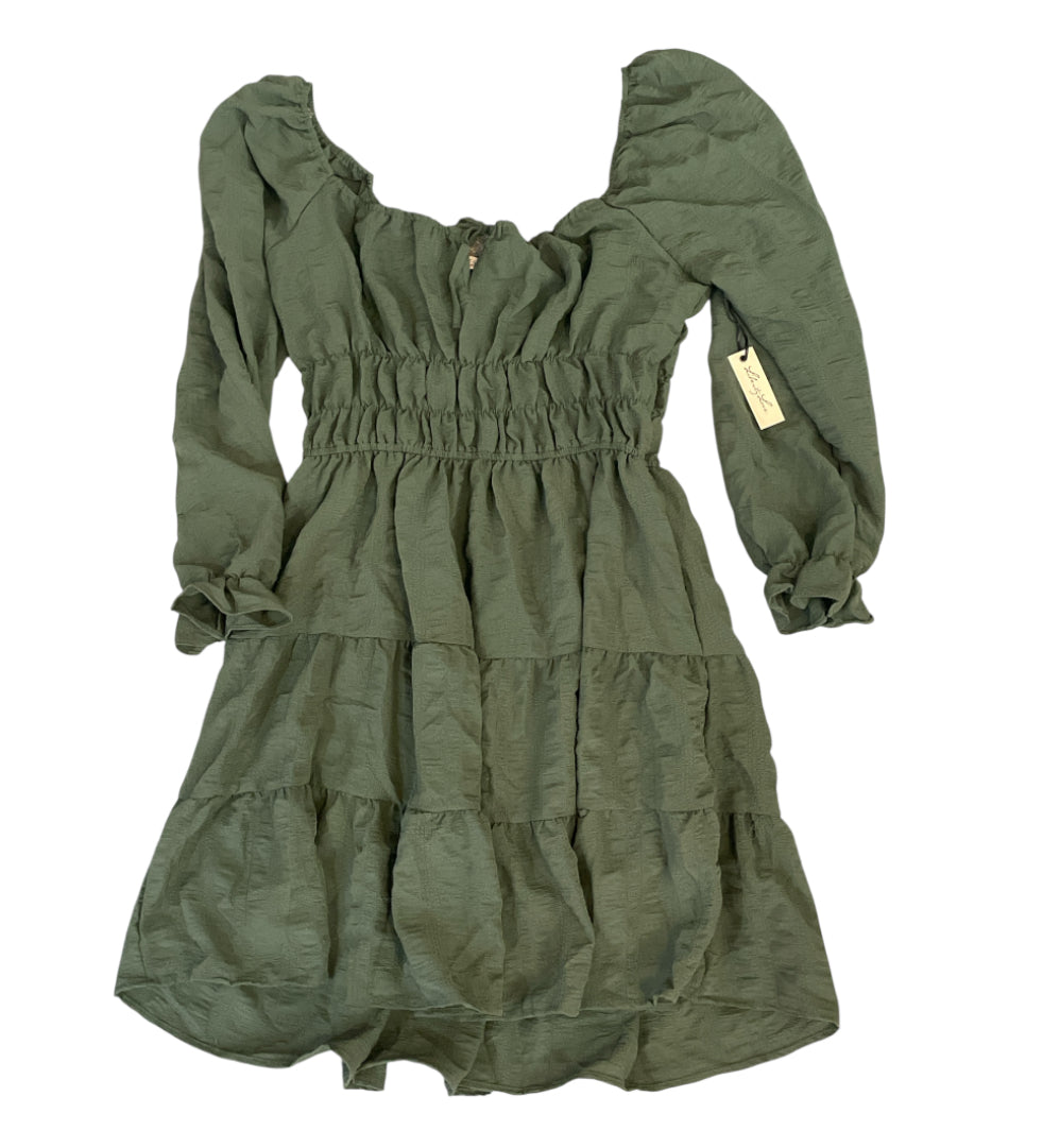 Liberty Love Olive Green Peasant Dress (X-Large)