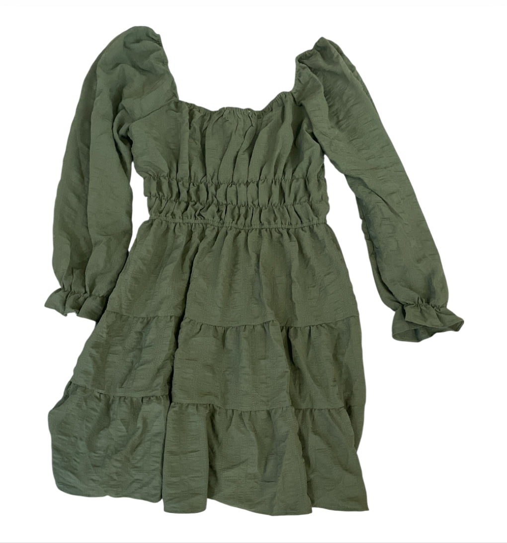 Liberty Love Olive Green Peasant Dress (X-Large)