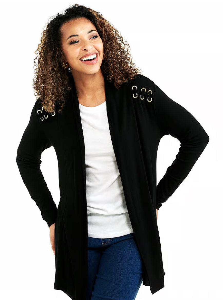 CURE Black Open Front Cardigan (X-Large)