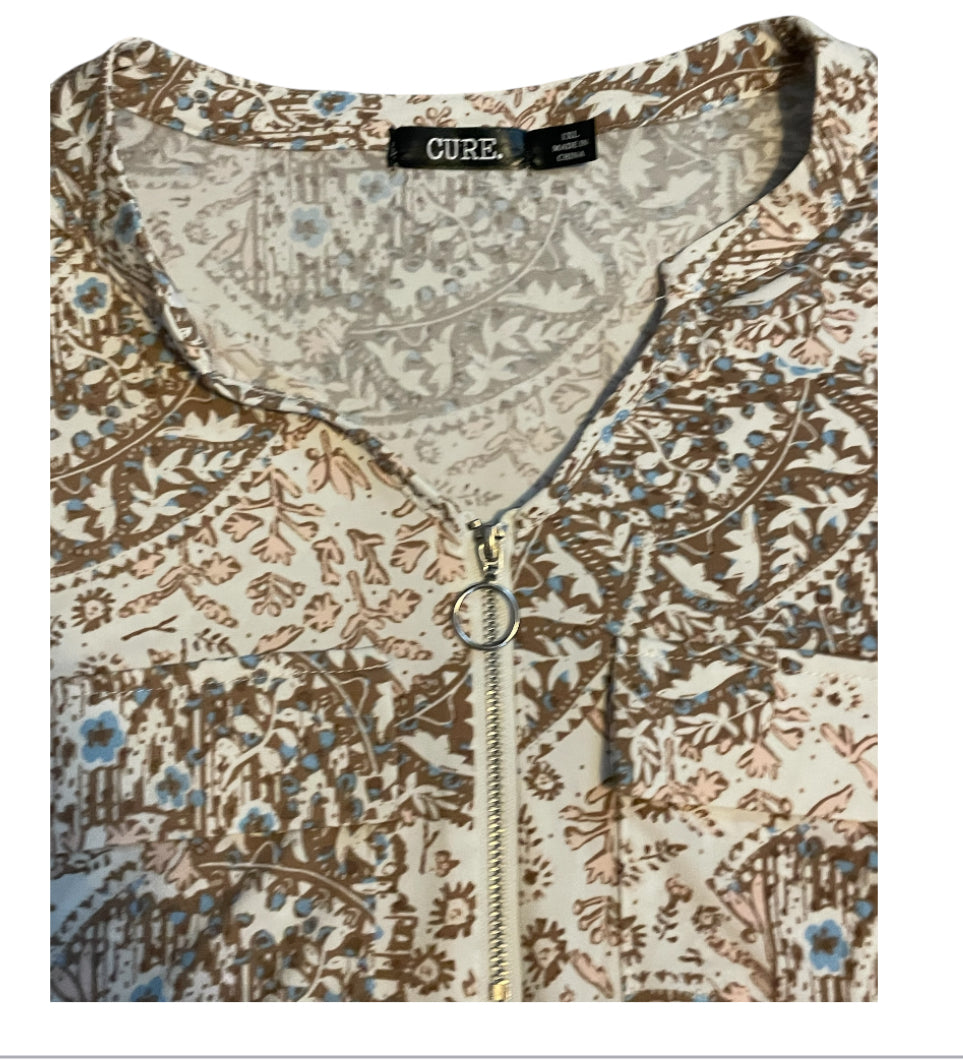 Cure Paisley Floral Print Blouse (1xl)