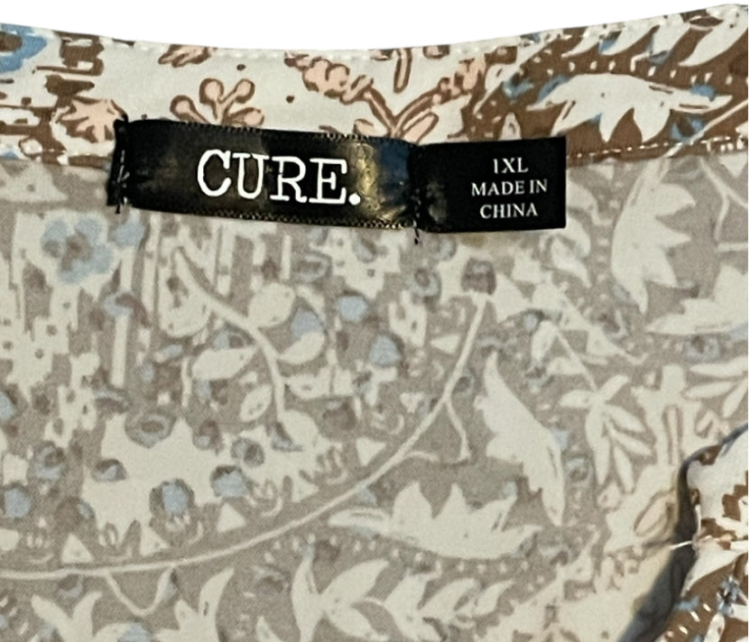Cure Paisley Floral Print Blouse (1xl)