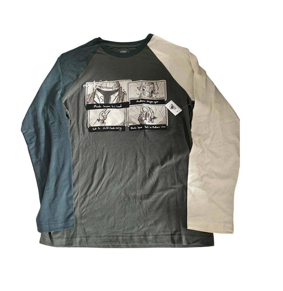 Disney Star Wars: The Mandalorian Concept Series Color Block Raglan T-Shirt. (Medium)