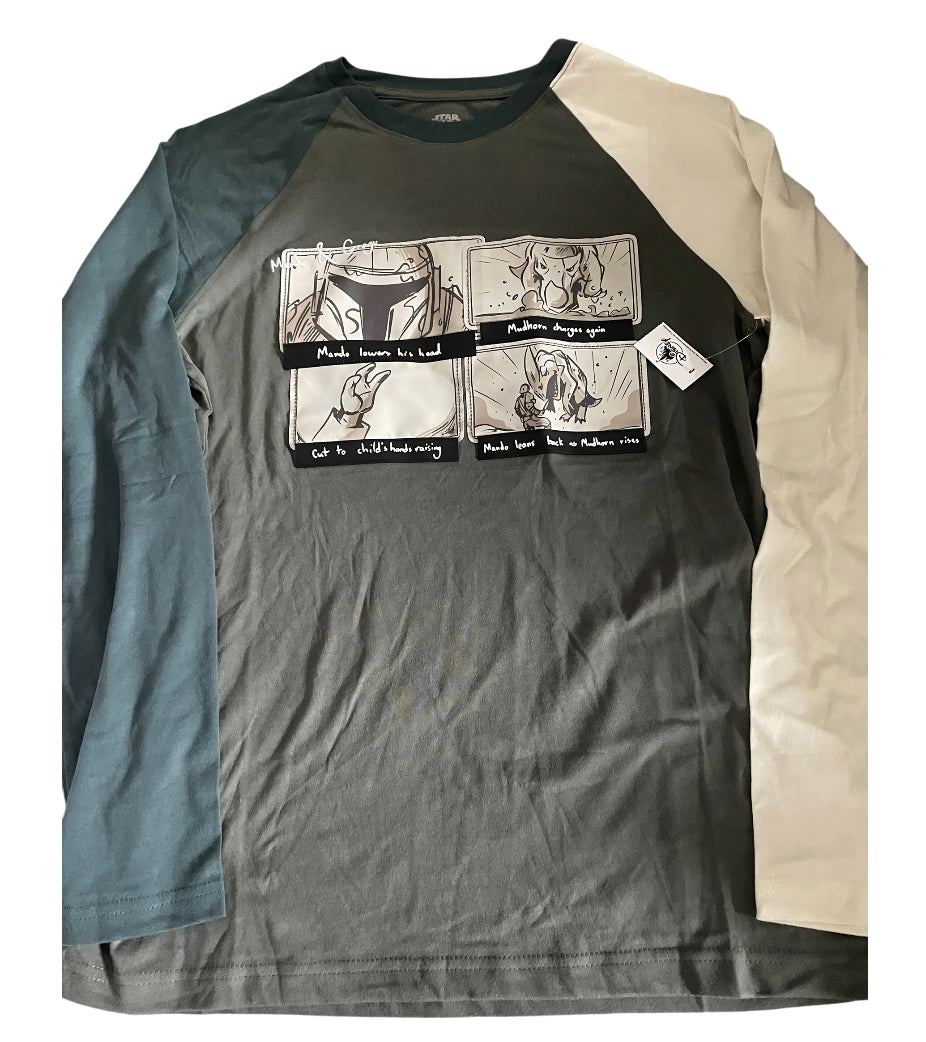 Disney Star Wars: The Mandalorian Concept Series Color Block Raglan T-Shirt.(small)