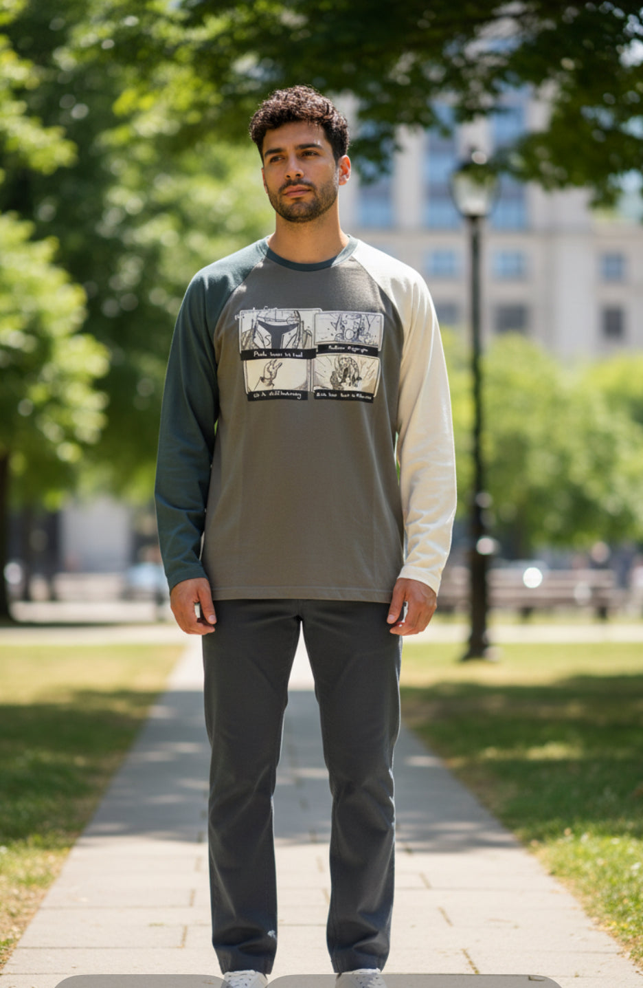 Disney Star Wars: The Mandalorian Concept Series Color Block Raglan T-Shirt. (Medium)